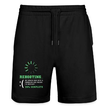 Gehirnverletzung Schlaganfall - Stanley/Stella Unisex Bio Joggingshorts Trainer  - Schwarz - Vorne - Nik (191cm) & Marisol (170cm)