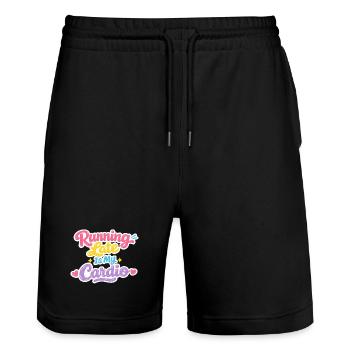Courir en retard est mon cardio – un t-shirt statement - Short de jogging bio TRAINER Stanley/Stella unisexe - noir - Devant - Nik (191cm) & Marisol (170cm)