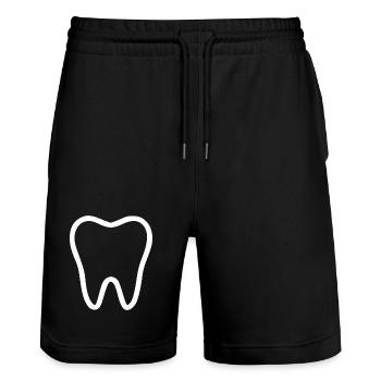 Dent, dents, dentiste - Short de jogging bio TRAINER Stanley/Stella unisexe - noir - Devant - Nik (191cm) & Marisol (170cm)