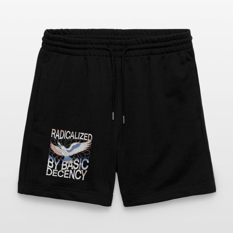 Radicalized by Basic Decency Statement Art Stanley/Stella Trainer Unisex Organic Jogging Shorts
