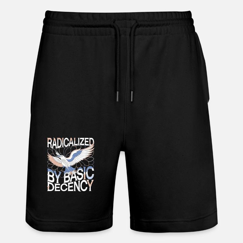 Radicalized by Basic Decency Statement Kunst - Stanley/Stella Unisex Bio Joggingshorts Trainer - Schwarz