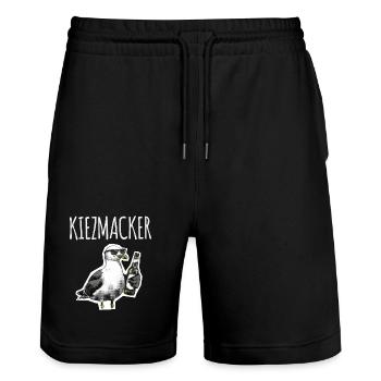 Kiez Möwe Macker - Stanley/Stella Unisex Bio Joggingshorts Trainer  - Schwarz - Vorne - Nik (191cm) & Marisol (170cm)