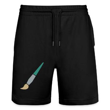 Pinceau - Short de jogging bio TRAINER Stanley/Stella unisexe - noir - Devant - Nik (191cm) & Marisol (170cm)