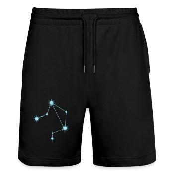 Constellation de l’étoile de la Balance Signe du zodiaque Bleu pastel - Short de jogging bio TRAINER Stanley/Stella unisexe - noir - Devant - Nik (191cm) & Marisol (170cm)