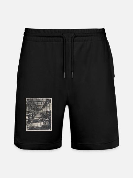 Lost Places Fox Retro Industria Crimini Animali - Pantaloncini da jogger ecologici unisex Trainer di Stanley/Stella - nero