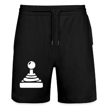 Joystick Gift Gamer Gaming Retro - Stanley/Stella Trainer Unisex Organic Jogging Shorts - black - Front - Nik (191cm) & Marisol (170cm)