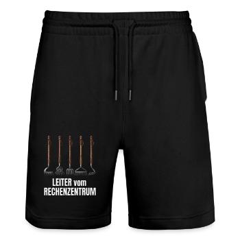 Leiter Vom Rechenzentrum Gartenarbeit Gärtner - Stanley/Stella Unisex Bio Joggingshorts Trainer  - Schwarz - Vorne - Nik (191cm) & Marisol (170cm)