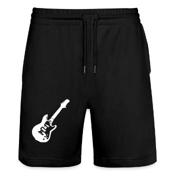 Guitar Music Gift Guitarist - Stanley/Stella Trainer Unisex Organic Jogging Shorts - black - Front - Nik (191cm) & Marisol (170cm)