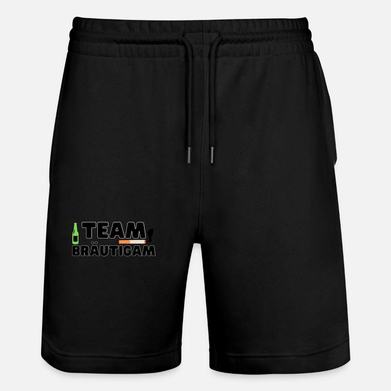Team Bräutigam Feier Junggesellenabschied - Stanley/Stella Unisex Bio Joggingshorts Trainer  - Schwarz