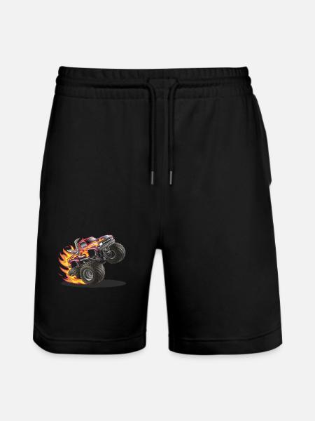 Monstertruck mit lodernden Reifen - Stanley/Stella Trainer Unisex Organic Jogging Shorts - black