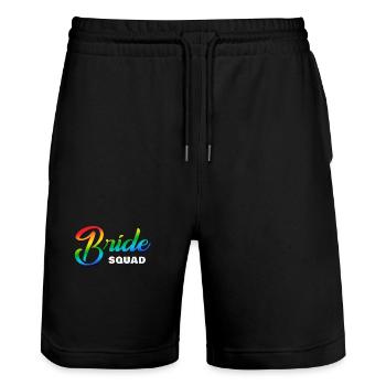 Bride Squad Rainbow - Stanley/Stella Trainer Unisex Organic Jogging Shorts - black - Front - Nik (191cm) & Marisol (170cm)