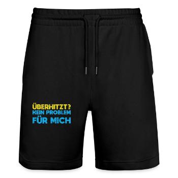 Überhitzt? Kein Problem Für Mich - Stanley/Stella Unisex Bio Joggingshorts Trainer  - Schwarz - Vorne - Nik (191cm) & Marisol (170cm)