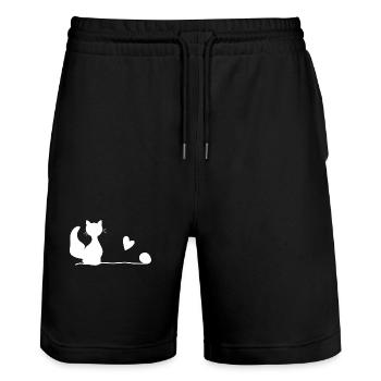 Ligne de laine pour chat animal animaux de compagnie animaux de compagnie - Short de jogging bio TRAINER Stanley/Stella unisexe - noir - Devant - Nik (191cm) & Marisol (170cm)