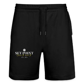Set Point Volleyball Logo - Stanley/Stella Unisex Bio Joggingshorts Trainer  - Schwarz - Vorne - Nik (191cm) & Marisol (170cm)