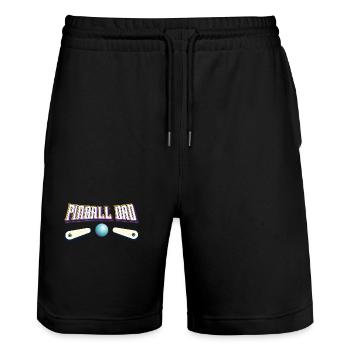 Papa flipper: Papa Lustig - Short de jogging bio TRAINER Stanley/Stella unisexe - noir - Devant - Nik (191cm) & Marisol (170cm)