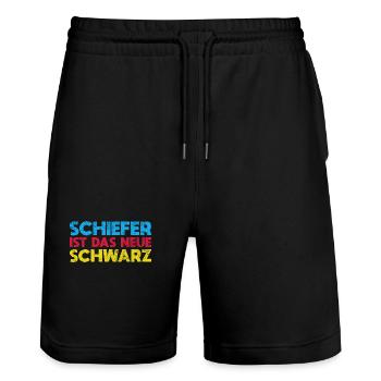 Schiefer Ist Das Neue Schwarz - Stanley/Stella Unisex Bio Joggingshorts Trainer  - Schwarz - Vorne - Nik (191cm) & Marisol (170cm)