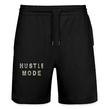Hustler Fashion Money Texture Inspiration - Stanley/Stella Trainer Unisex Organic Jogging Shorts - black - Front - Nik (191cm) & Marisol (170cm)