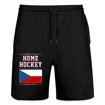 La maison du hockey - Short de jogging bio TRAINER Stanley/Stella unisexe - noir - Devant - Nik (191cm) & Marisol (170cm)