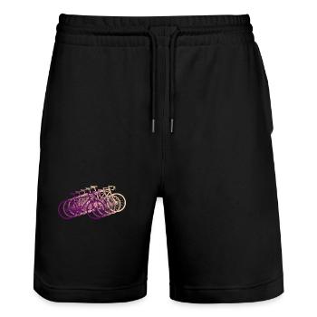 Bicycle Road Bike Vintage Retro - Stanley/Stella Trainer Unisex Organic Jogging Shorts - black - Front - Nik (191cm) & Marisol (170cm)
