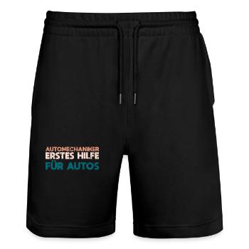 Automechaniker: Erstes Hilfe Für Autos - Stanley/Stella Unisex Bio Joggingshorts Trainer  - Schwarz - Vorne - Nik (191cm) & Marisol (170cm)