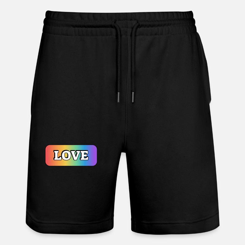 AMOUR arc-en-ciel LGBT gay pride - Short de jogging bio TRAINER Stanley/Stella unisexe - noir