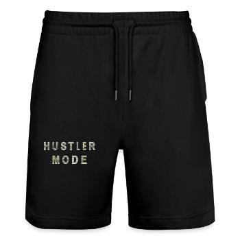 Hustler Fashion Money Texture Inspiration - Stanley/Stella Trainer Unisex Organic Jogging Shorts - black - Front - Nik (191cm) & Marisol (170cm)