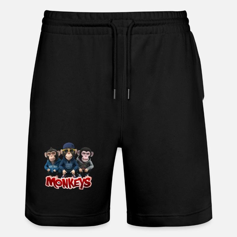 Monkeys 3 - Short de jogging bio TRAINER Stanley/Stella unisexe - noir