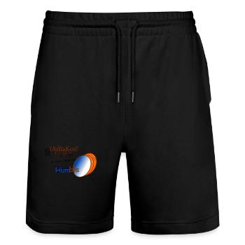 Life is easy to choose to be Humble - Stanley/Stella Trainer Unisex Organic Jogging Shorts - black - Front - Nik (191cm) & Marisol (170cm)
