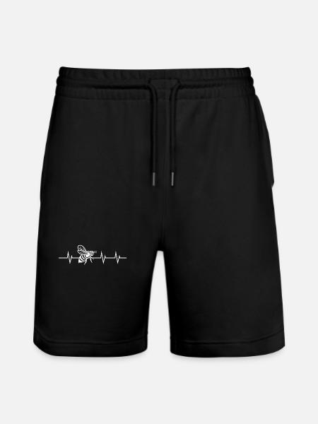 Heartbeat of a beekeeper - Stanley/Stella Trainer Unisex Organic Jogging Shorts - black