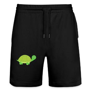 Turtle Turtles - Stanley/Stella Trainer Unisex Organic Jogging Shorts - black - Front - Nik (191cm) & Marisol (170cm)