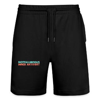 Notfallmodus: Immer Aktiviert - Stanley/Stella Unisex Bio Joggingshorts Trainer  - Schwarz - Vorne - Nik (191cm) & Marisol (170cm)