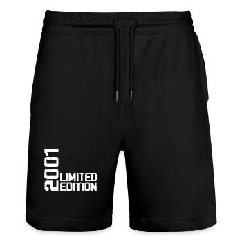 Legendär seit 2001 Geburtstagsgeschenk 2001 - Stanley/Stella Unisex Bio Joggingshorts Trainer  - Schwarz - Vorne - Nik (191cm) & Marisol (170cm)