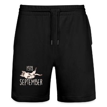 Légende Septembre 1978 Anniversaire Cadeau 1978 - Short de jogging bio TRAINER Stanley/Stella unisexe - noir - Devant - Nik (191cm) & Marisol (170cm)