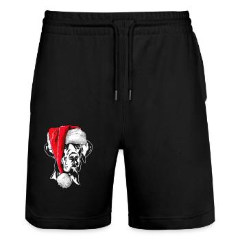 Père Noël Grand Dague Chiens de Noël Wilsigns - Short de jogging bio TRAINER Stanley/Stella unisexe - noir - Devant - Nik (191cm) & Marisol (170cm)