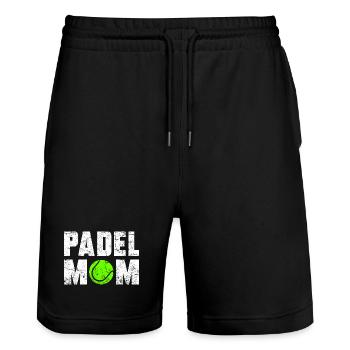 Padel Mom Grunge w - Stanley/Stella Unisex Bio Joggingshorts Trainer  - Schwarz - Vorne - Nik (191cm) & Marisol (170cm)