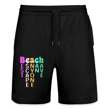 Cruise Ship Cruise - Stanley/Stella Trainer Unisex Organic Jogging Shorts - black - Front - Nik (191cm) & Marisol (170cm)