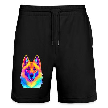 Dog Love Dogs German Shepherd Dog Dog Owner Dog - Stanley/Stella Trainer Unisex Organic Jogging Shorts - black - Front - Nik (191cm) & Marisol (170cm)