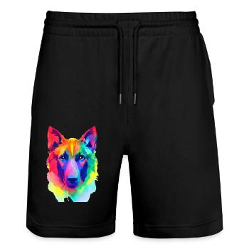 Berger Allemand Chien Chien Propriétaire Chiens Propriétaire Chien Propriétaire - Short de jogging bio TRAINER Stanley/Stella unisexe - noir - Devant - Nik (191cm) & Marisol (170cm)