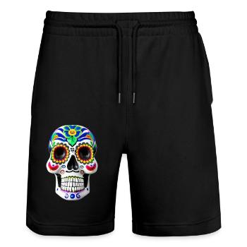 Dia de los Muertos - Short de jogging bio TRAINER Stanley/Stella unisexe - noir - Devant - Nik (191cm) & Marisol (170cm)