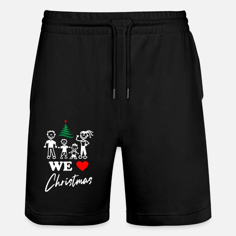 We Love Christmas - Stanley/Stella Unisex Bio Joggingshorts Trainer - Schwarz