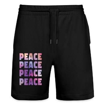 Frieden gegen Krieg statement weihnachten - Stanley/Stella Unisex Bio Joggingshorts Trainer  - Schwarz - Vorne - Nik (191cm) & Marisol (170cm)