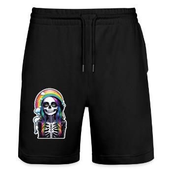 Halloween - Rock & Rainbow - Stanley/Stella Trainer Unisex Organic Jogging Shorts - black - Front - Nik (191cm) & Marisol (170cm)