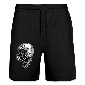 American Football Schädel - Stanley/Stella Unisex Bio Joggingshorts Trainer  - Schwarz - Vorne - Nik (191cm) & Marisol (170cm)