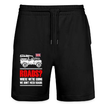 Landy and Driver - Stanley/Stella Unisex Bio Joggingshorts Trainer  - Schwarz - Vorne - Nik (191cm) & Marisol (170cm)