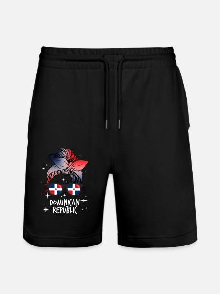 Dominican Republic - Stanley/Stella Trainer Unisex Organic Jogging Shorts - black