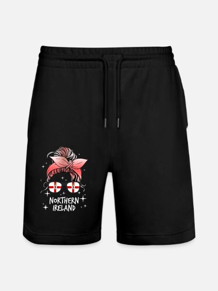 Northern Ireland - Stanley/Stella Trainer Unisex Organic Jogging Shorts - black