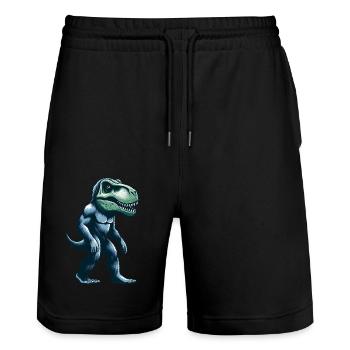 T-Rex Bigfoot Sasquatch Gorilla Fusion Mythical Creature - Stanley/Stella Trainer Unisex Organic Jogging Shorts - black - Front - Nik (191cm) & Marisol (170cm)