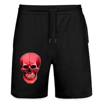 Red Scull - Stanley/Stella Unisex Bio Joggingshorts Trainer  - Schwarz - Vorne - Nik (191cm) & Marisol (170cm)