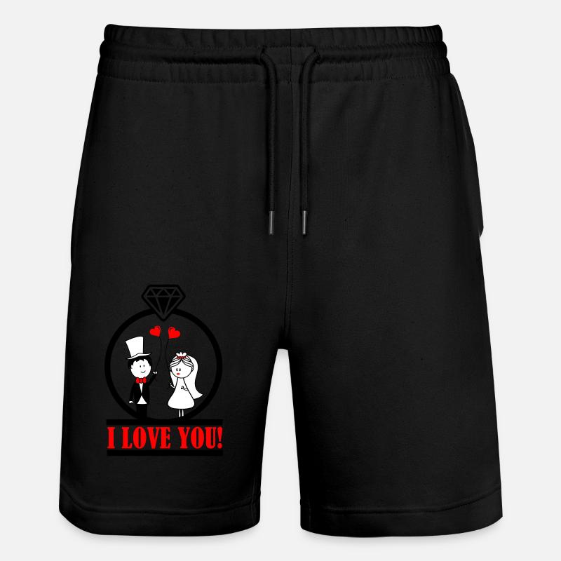 je t'adore 2 - Short de jogging bio TRAINER Stanley/Stella unisexe - noir
