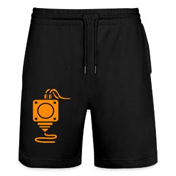 3D Druck - Stanley/Stella Unisex Bio Joggingshorts Trainer  - Schwarz - Vorne - Nik (191cm) & Marisol (170cm)